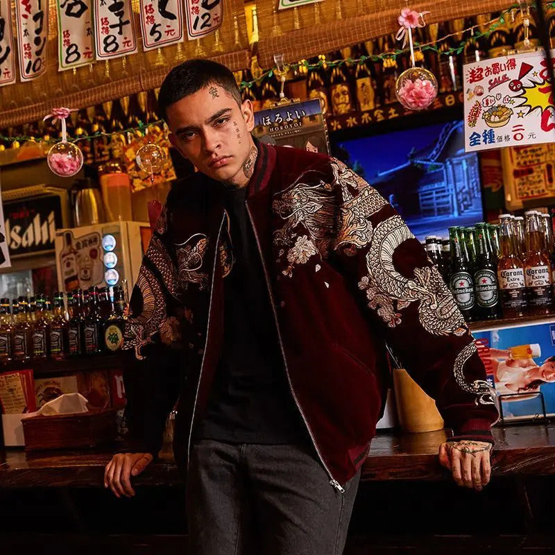 Embroidery - Velour Sukajan Jacket "Watatsumi"
